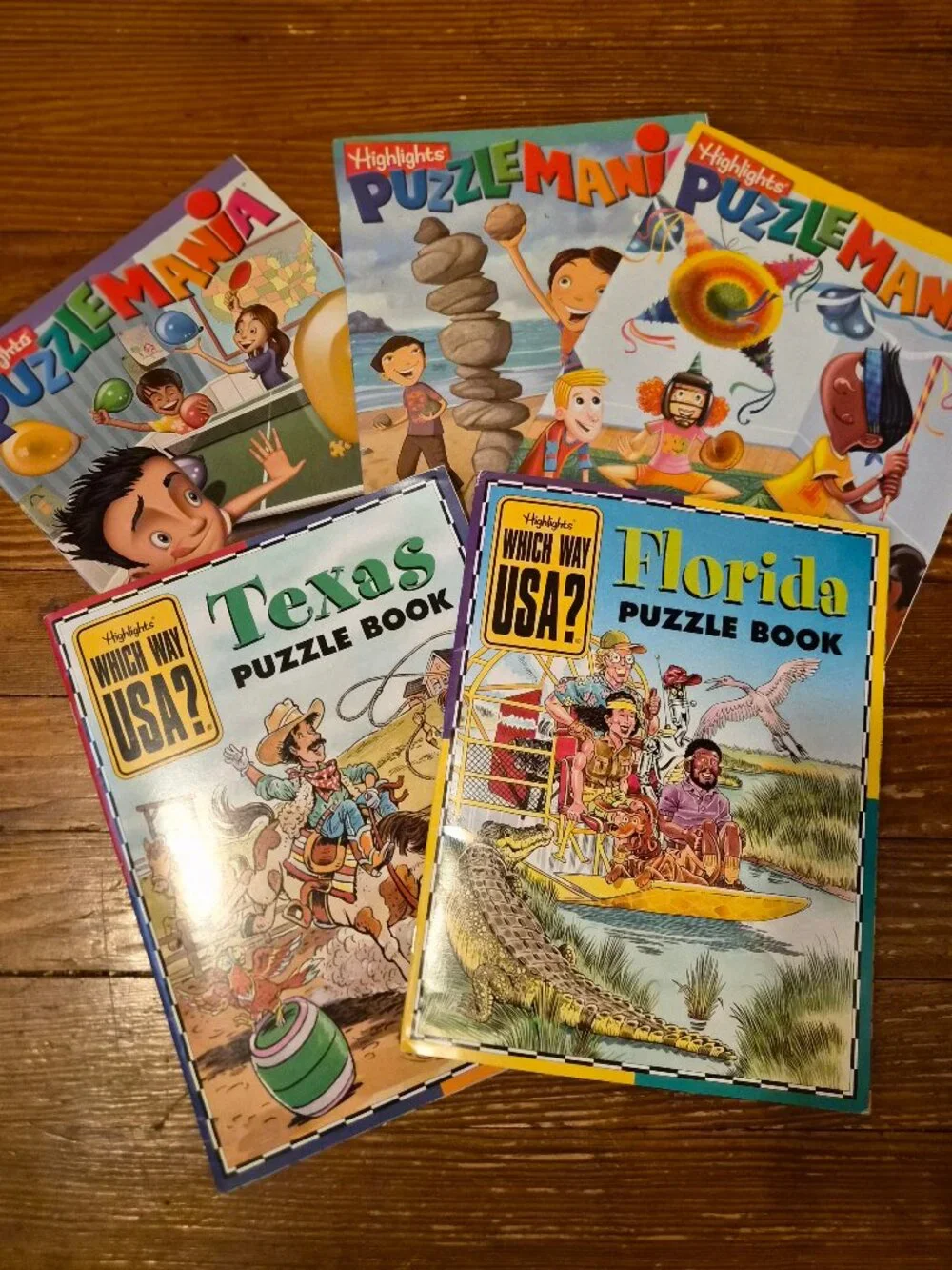 VTG 90s Highlights Puzzle Mania & Which Way USA Books Lot of 5 Unused Deadstock